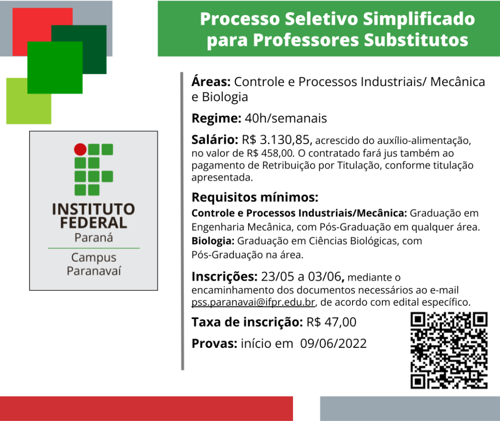 Últimos dias para inscrições para os Processos Seletivos para as áreas