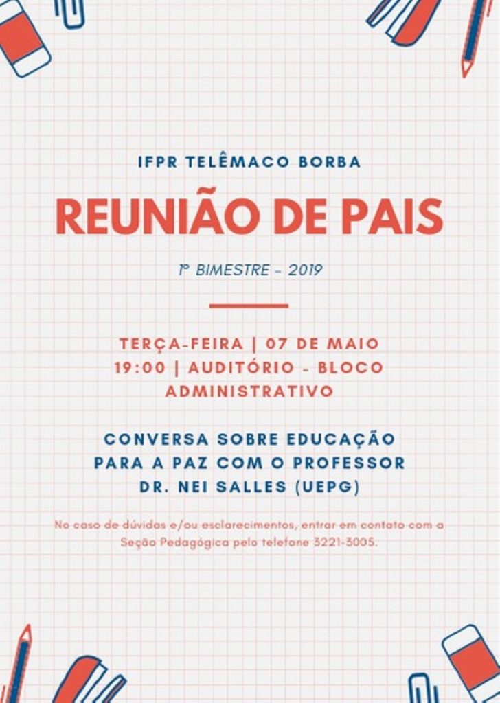 Convite Reuni O De Pais Campus Tel Maco Borba