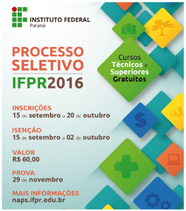 Processo Seletivo IFPR 2016