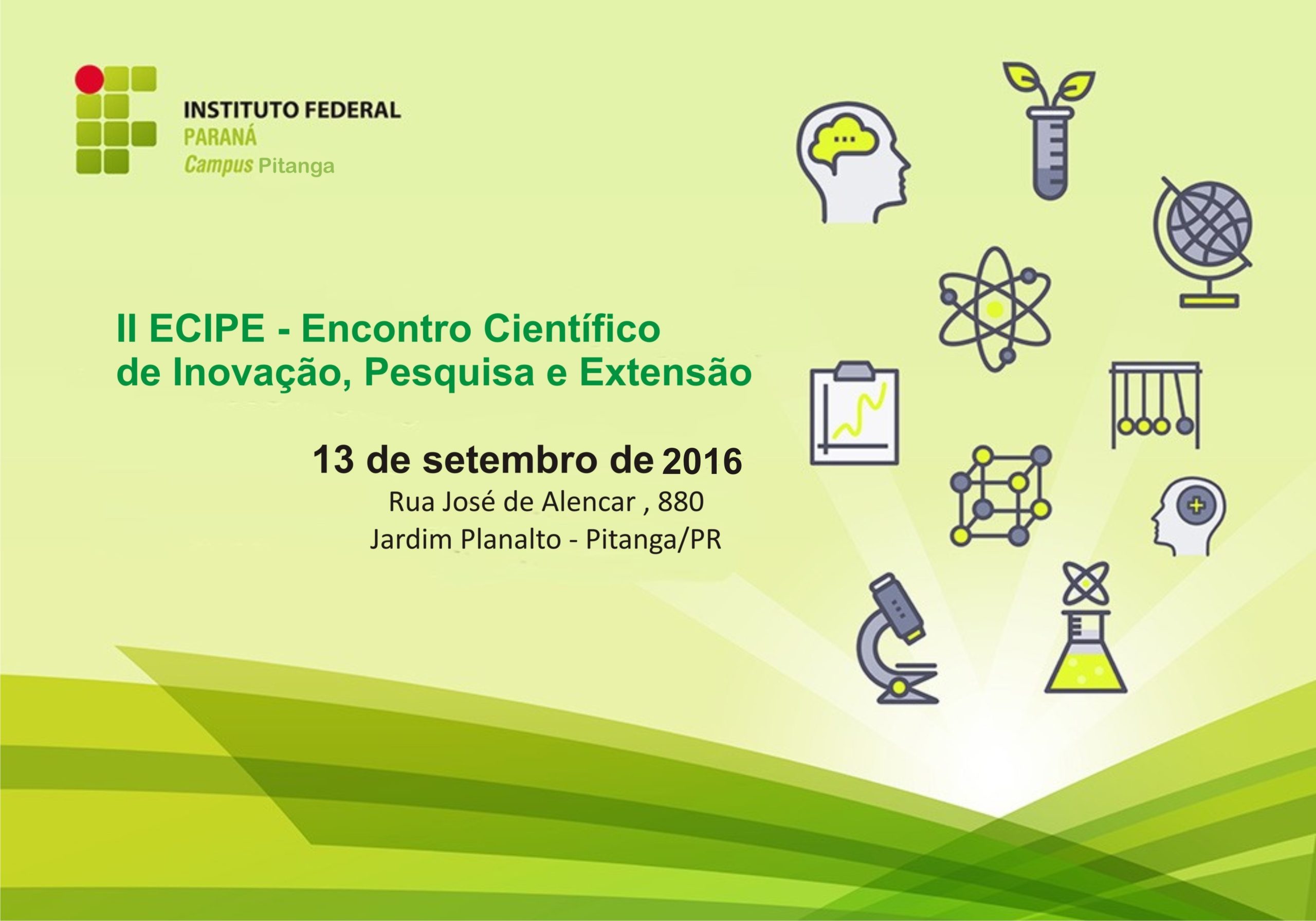 II Ecipe - Encontro Científico de Inovação, Pesquisa e Extensão - 13 de setembro de 2016