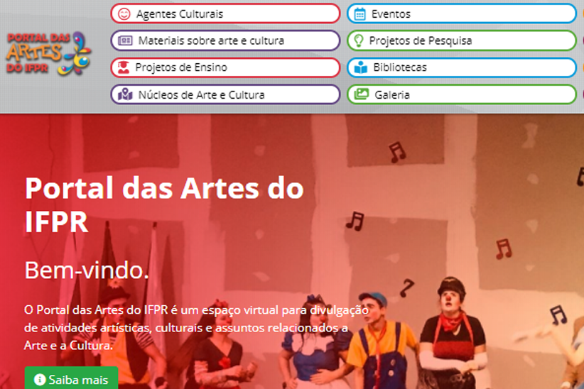 O Portal é acessível pelo menu lateral da página do IFPR ou diretamente pelo endereço https://reitoria.ifpr.edu.br/portal-das-artes/